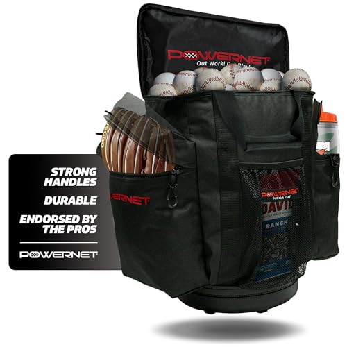 PowerNet Soft Bucket Carry Bag, Ball Bucket Replacement with Shoulder Strap & Pocket Organizer to Carry or Store Softball & Baseball Gear (Softside) - Image 1