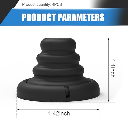 MOXRUQ 4 PCS Car Silicone Cushion Pads, Airbag Shock Absorber, Car Door Anti-Collision Buffer, Universal for Cars Trucks (Black) - Image 2
