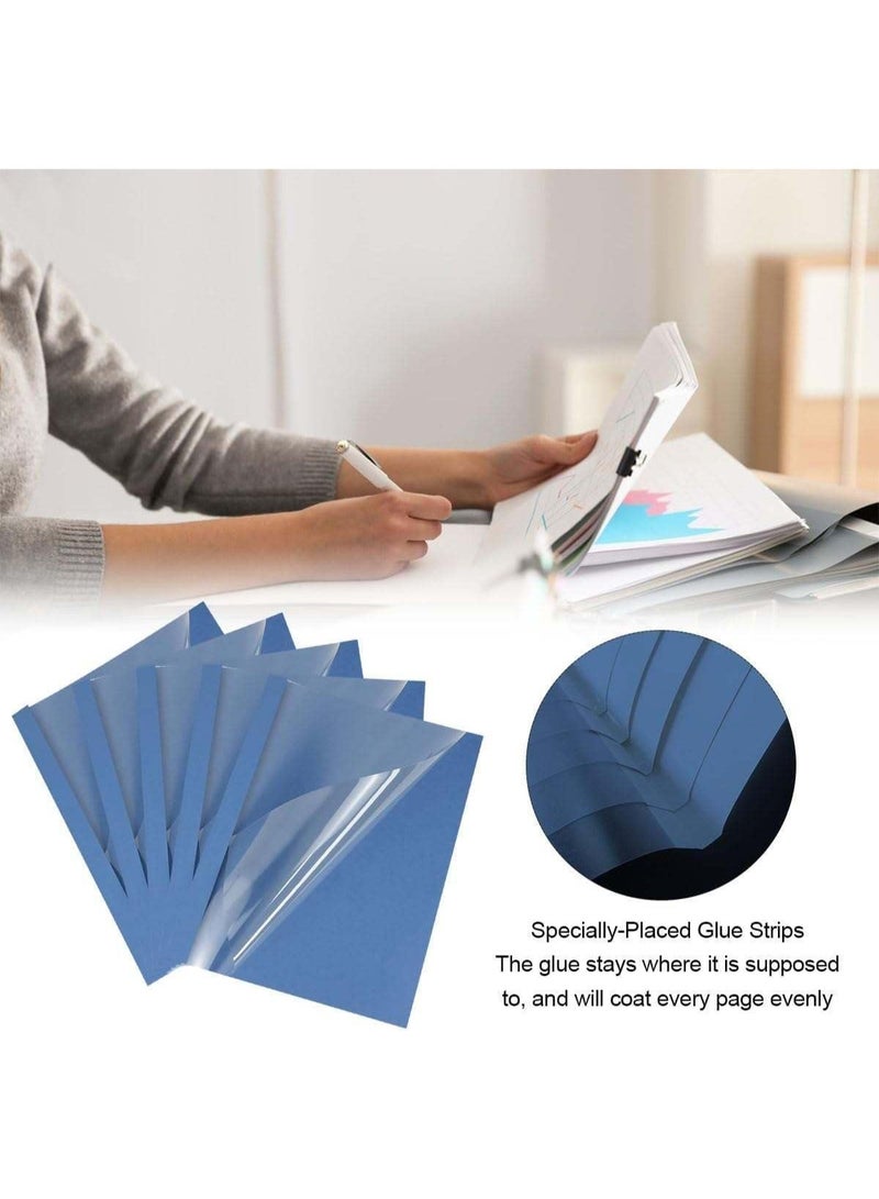 20 Pack A4 Thermal Binding Covers, 6mm Spine Holds Up to 50 Pages, Blue Transparent Document Binding Covers for Reports, Presentations - Image 5