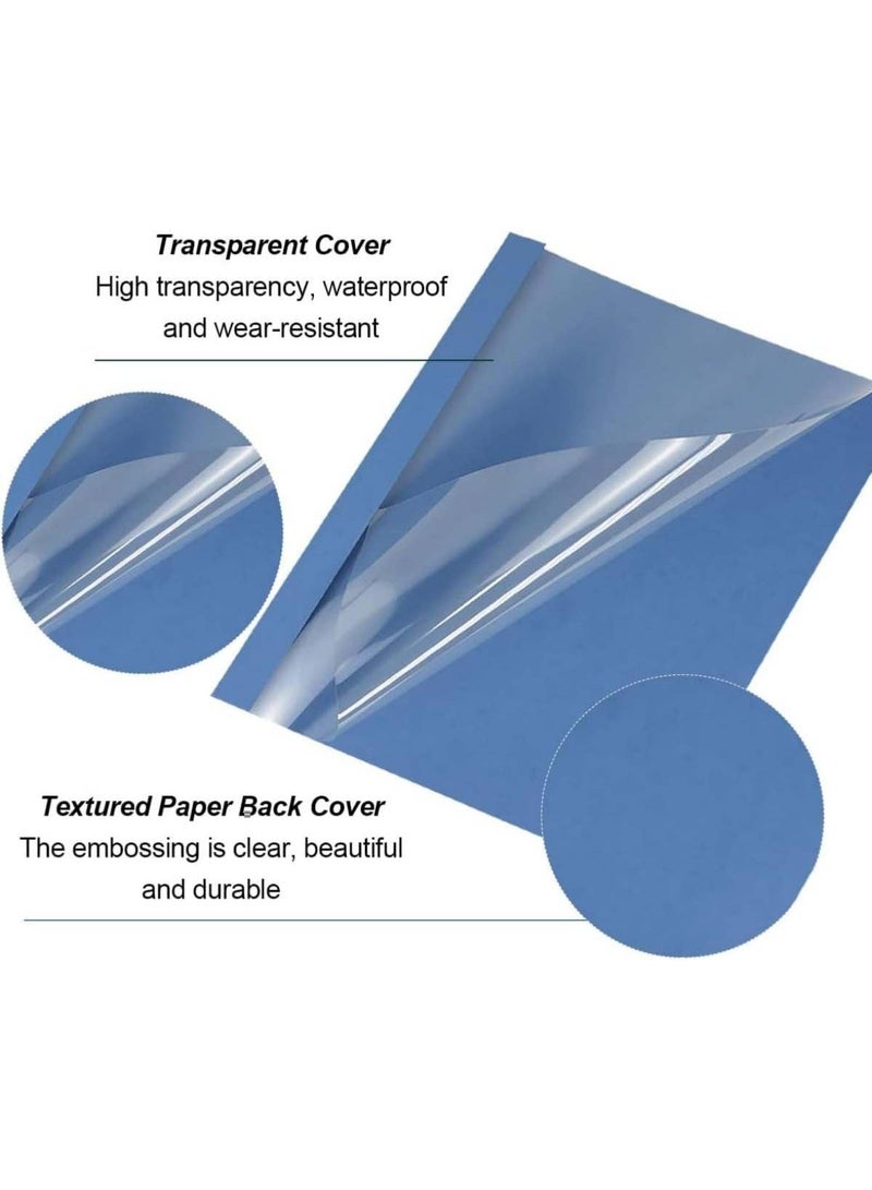 20 Pack A4 Thermal Binding Covers, 6mm Spine Holds Up to 50 Pages, Blue Transparent Document Binding Covers for Reports, Presentations - Image 4