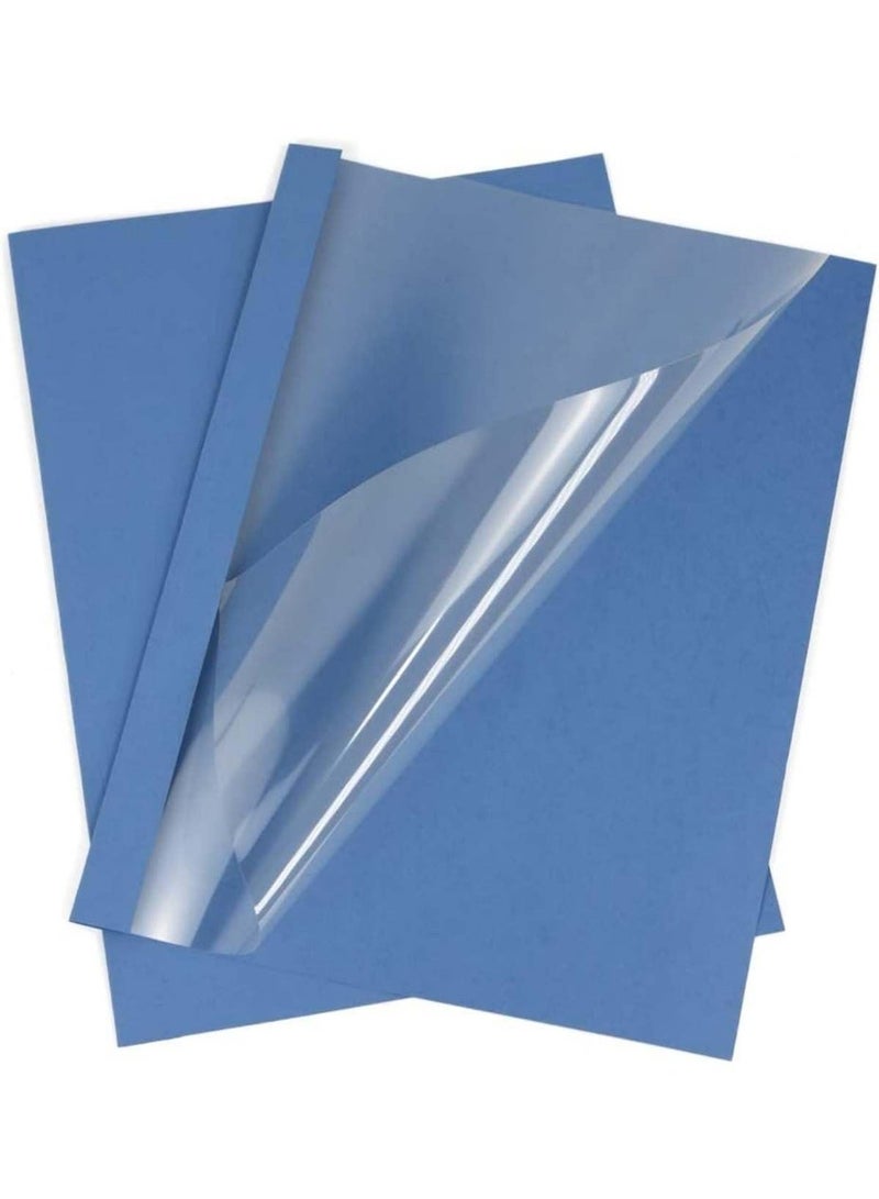 20 Pack A4 Thermal Binding Covers, 6mm Spine Holds Up to 50 Pages, Blue Transparent Document Binding Covers for Reports, Presentations - Image 1