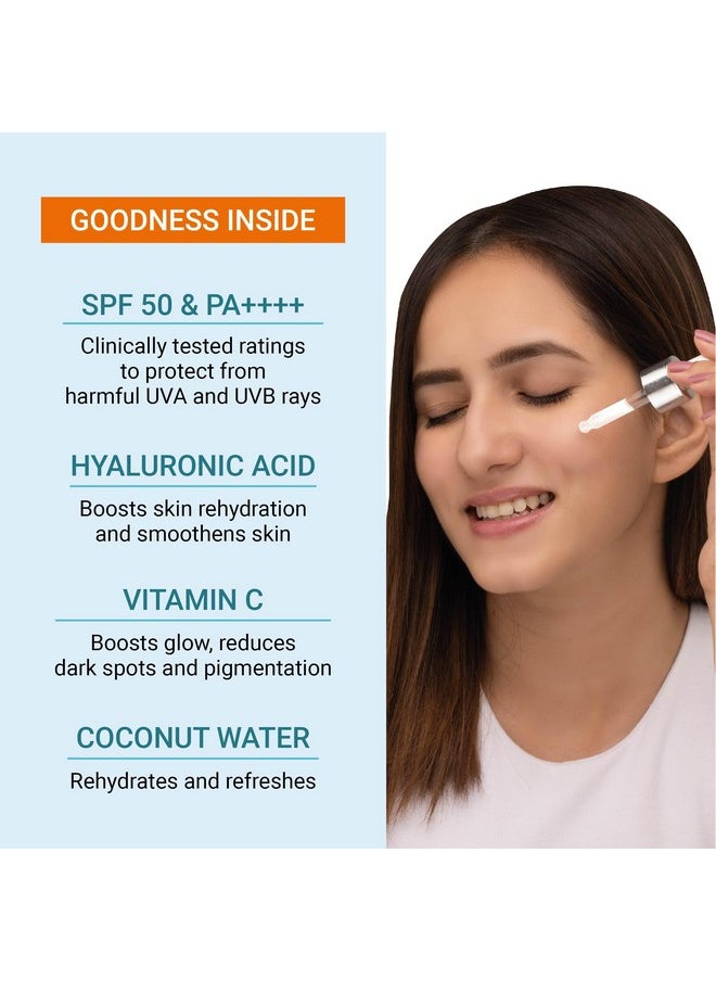 Iba Invisible Sunscreen Serum Spf 50 Pa+++ With Hyaluronic Acid & Vitamin C 30Ml | Protects From Uva & Uvb Rays | Brightens & Moisturizes | Lightweight | No White Cast & Paraben | For All Skin Types  - Image 5