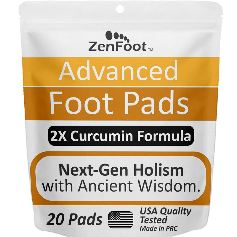 ZenFoot Advanced Foot Pads With Turmeric Curcuminoids  Zeolite & Ginger  20 Foot Patches  Premium & All-Natural Complex - Image 1