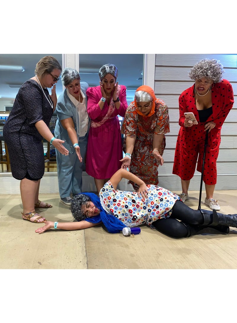 Excefore Old Lady Wig Costume for Women,100 Days of School Costume for Kids Girls, Grandma Granny Costume Wig for Halloween Cosplay - Image 2