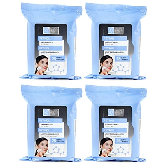 Global Beauty Care Retinol Makeup Cleansing Cloth Wipes, 4-pk (100 Wipes) (Regular) - Image 1