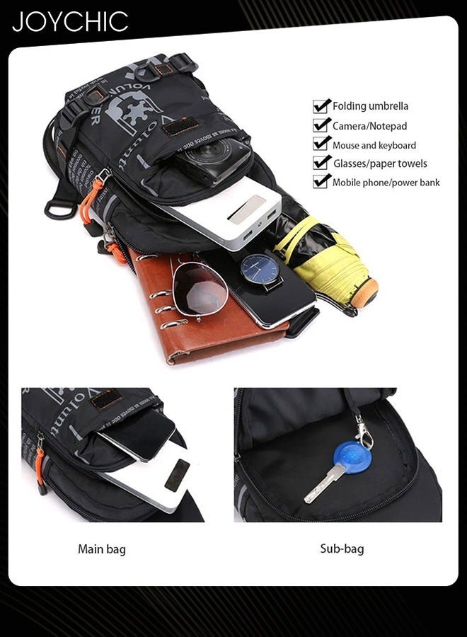 Joychic Multifunctional Men Waist Bag Knight Tactical Leg Bag Nylon Waterproof Crossbody Bag Shoulder Bag for Outdoor Sports Fitness Crossbody Bag Black  - Image 2