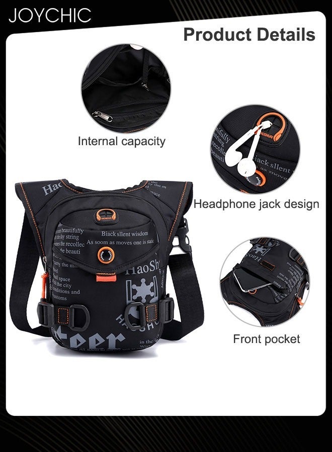 Joychic Multifunctional Men Waist Bag Knight Tactical Leg Bag Nylon Waterproof Crossbody Bag Shoulder Bag for Outdoor Sports Fitness Crossbody Bag Black  - Image 4