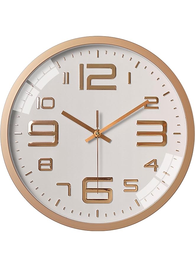 IAF Wall Clock 12-inch Silent Non-Ticking Round Wall Clocks Battery Operated Easy to Read for Home/Office/School/Kitchen/Bedroom/Living Room(Gold) - Image 1