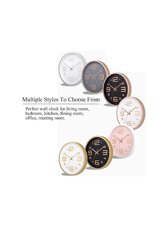 IAF Wall Clock 12-inch Silent Non-Ticking Round Wall Clocks Battery Operated Easy to Read for Home/Office/School/Kitchen/Bedroom/Living Room(Gold) - Image 2