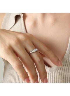 Korean Style Designer Open Fashion Ring Personality Temperament Inlaid Black And White Glass Ball Titanium Steel Gold Plated Ring Women
