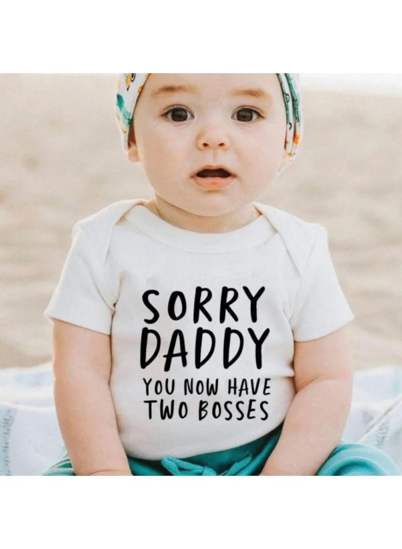 Matching Family Outfits White Sorry Daddy You Now Have Two Bosses Romper  | Best Price UAE