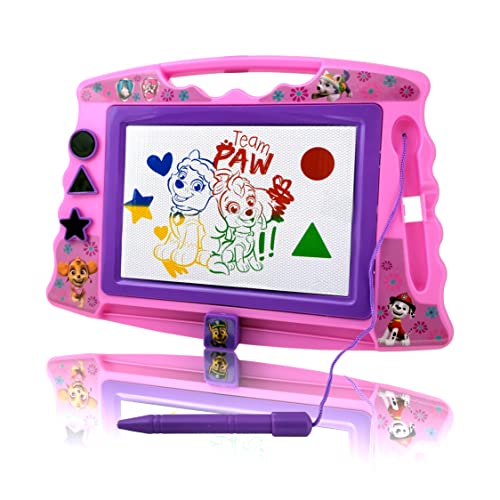 Lollipop PAW Patrol Magnetic Drawing Board with Stylus and 3 Stamps for Girls or Boys Pink - Image 1
