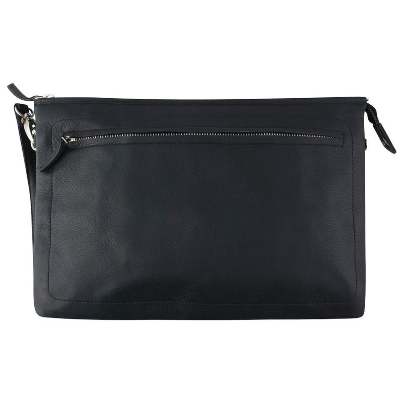 Kara Unisex Leather Document File Folder - Travel Pouch Portfolio Organizer - Zipper Case Office Accessories Bag - Image 2