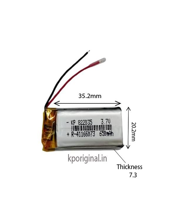 KP Original Battery KP Original-822035 بطارية قابلة لإعادة الشحن 3.7V 650mAh مع موصل للطائرات بدون طيار، الألعاب، الروبوتات، مكبرات الصوت البلوتوث، بطارية 650 Mah - Image 2