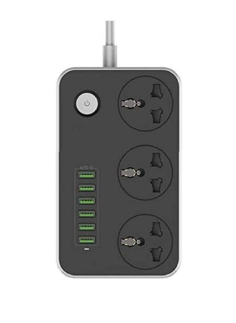 JBQ Electric Extension With 3 Anti Static Power Socket And 6 Usb Port - Image 1