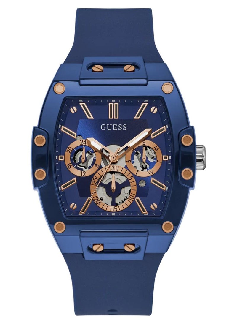 GUESS Phoenix Men's Blue Chronograph Silicone Strap Blue Dial Watch GW0203G7 - 41.5mm - Image 1