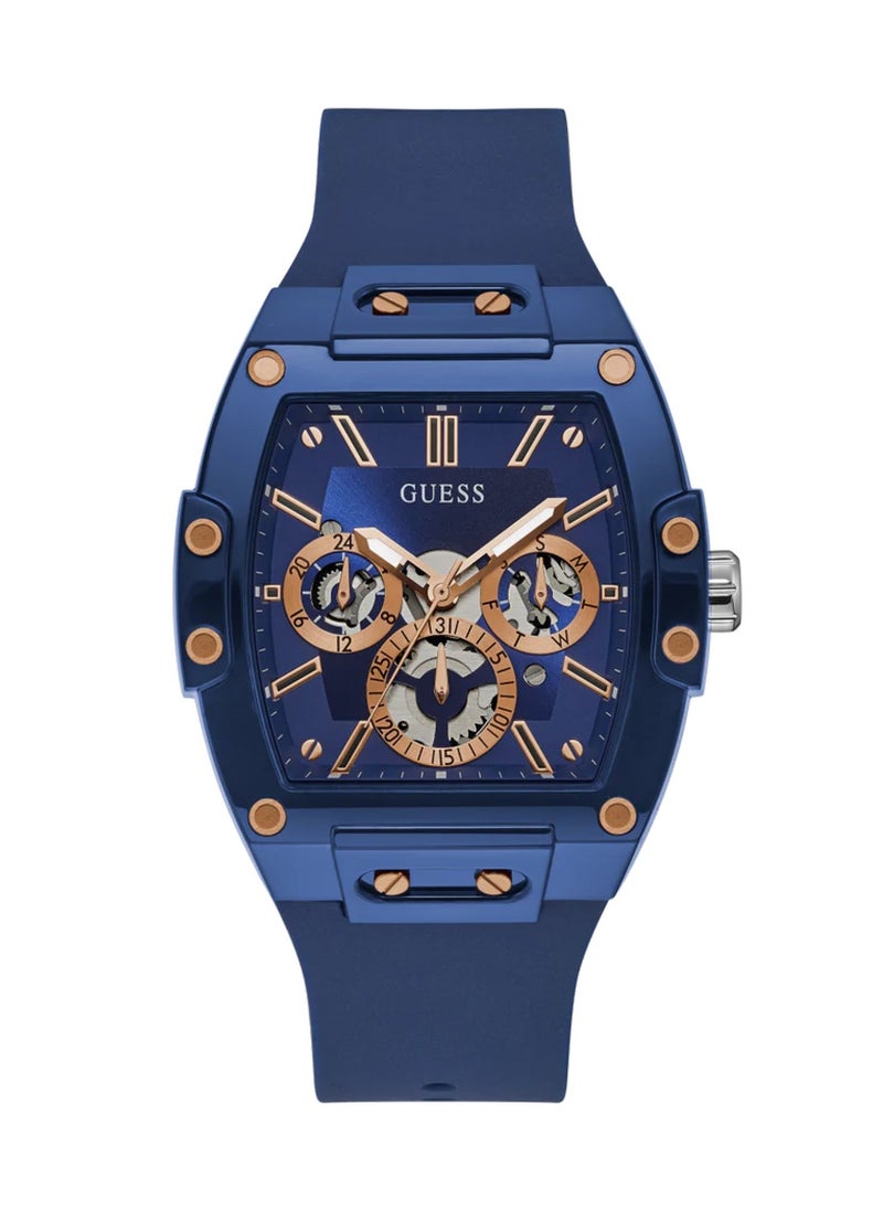 GUESS - Phoenix Men's Blue Chronograph Silicone Strap Blue Dial Watch GW0203G7 - 41.5mm - Image 1