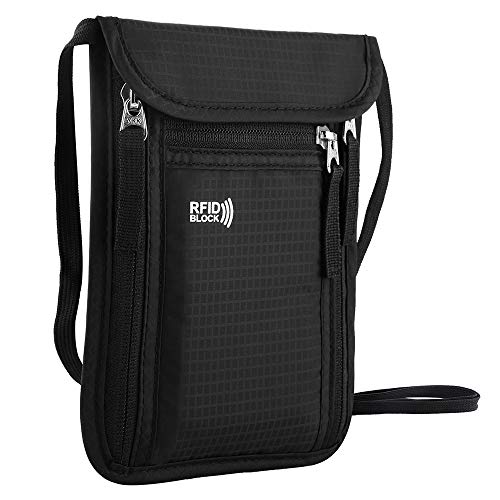 KEAFOLS Travel Pouch Neck Wallet Family Passport Holder Organizer Case with RFID Blocking - Image 1