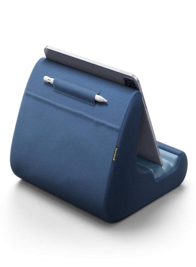 Lamicall Tablet Stand, Tablet Pillow Holder - Tablet Pillow Soft Pad for Bed, Lap Tablet Mount with Stylus Mount & Pocket, for iPad Pro 12.9, Air, Mini, Kindle, Galaxy Tab and 4-13" Tablet, Royal Blue - Image 1