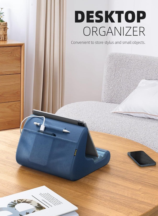 Lamicall Tablet Stand, Tablet Pillow Holder - Tablet Pillow Soft Pad for Bed, Lap Tablet Mount with Stylus Mount & Pocket, for iPad Pro 12.9, Air, Mini, Kindle, Galaxy Tab and 4-13" Tablet, Royal Blue - Image 3