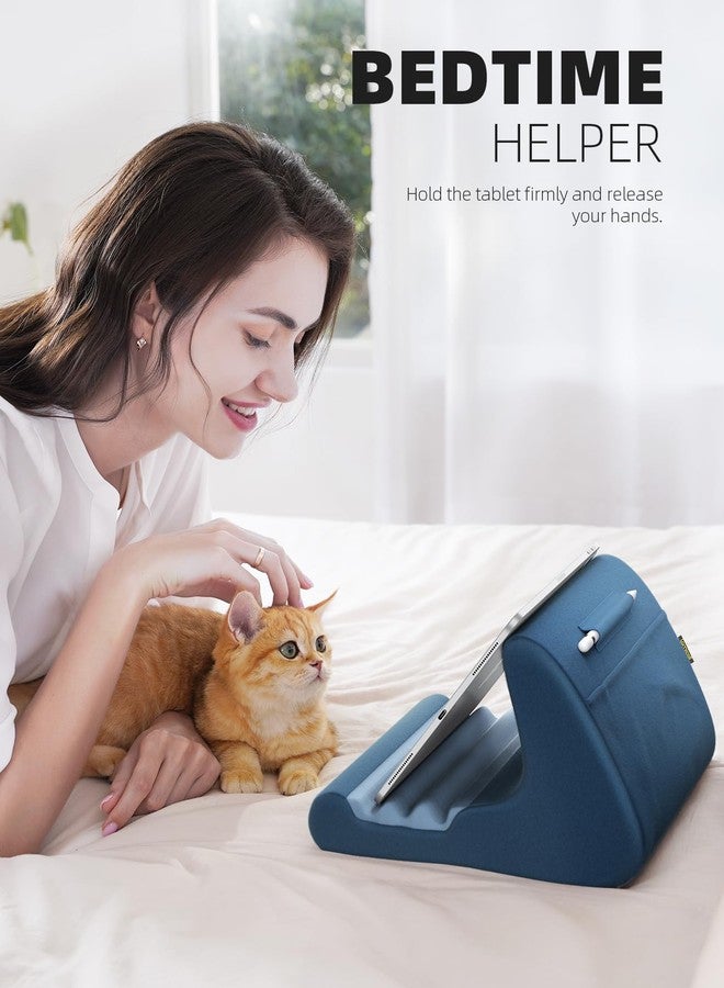 Lamicall Tablet Stand, Tablet Pillow Holder - Tablet Pillow Soft Pad for Bed, Lap Tablet Mount with Stylus Mount & Pocket, for iPad Pro 12.9, Air, Mini, Kindle, Galaxy Tab and 4-13" Tablet, Royal Blue - Image 4