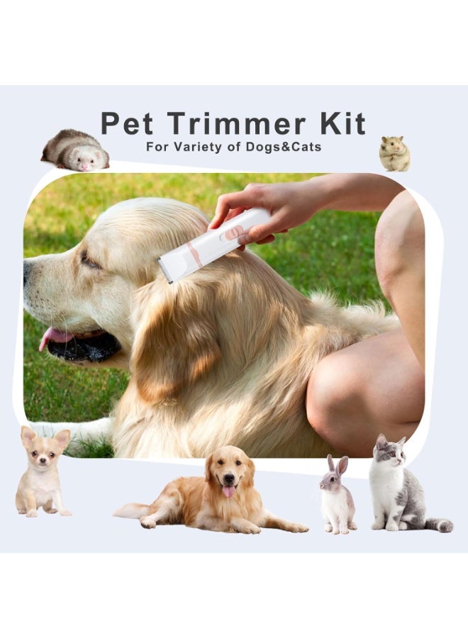 AirYoung ماكينة قص شعر لاسلكية منخفضة الضوضاء للكلاب والقطط - مجموعة العناية مع مبرد أظافر، ماكينة قص شعر كهربائية 4 في 1 للكفوف والأذنين والعينين والوجه، باللون الرمادي قطاطة اظافر - Image 4