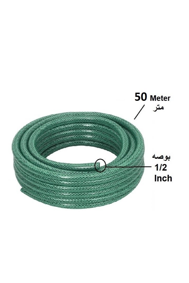 RENOVO 1/2-inch 50 meter garden hose with a heavy-duty metal wall-mounted holder  Brown / Green - Image 5
