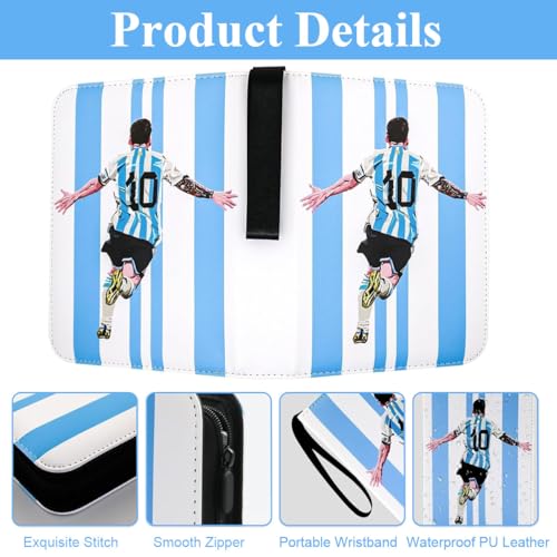 PATPAT® 400 Pockets Soccer Card Binder Autographed Cards Storage Bag Waterproof PU Zipper Card Holder Multi Purpose Card Organizer Bag for Game Cards, Collectible Cards, Basketball Cards - Image 3