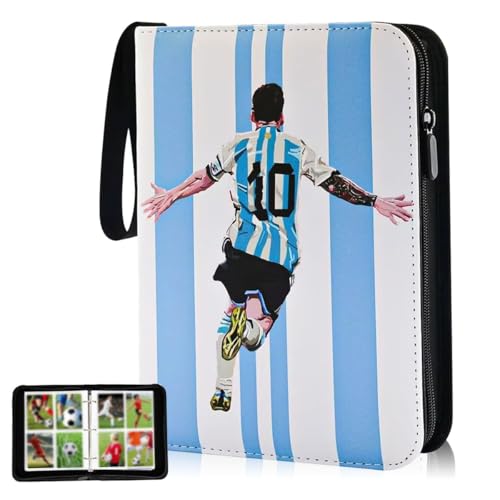 PATPAT® 400 Pockets Soccer Card Binder Autographed Cards Storage Bag Waterproof PU Zipper Card Holder Multi Purpose Card Organizer Bag for Game Cards, Collectible Cards, Basketball Cards - Image 1