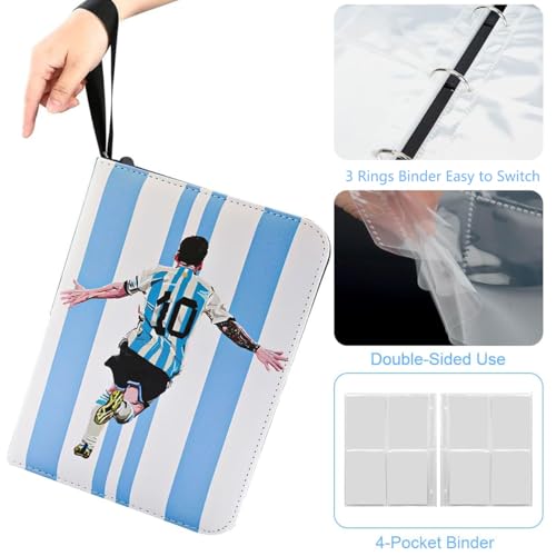 PATPAT® 400 Pockets Soccer Card Binder Autographed Cards Storage Bag Waterproof PU Zipper Card Holder Multi Purpose Card Organizer Bag for Game Cards, Collectible Cards, Basketball Cards - Image 4