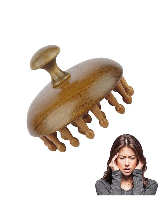 Unik Wooden Scalp Massaging Comb, Styling Comb,  Natural Wooden Hair Comb,Meridian Massage for Head and Body  - Image 1