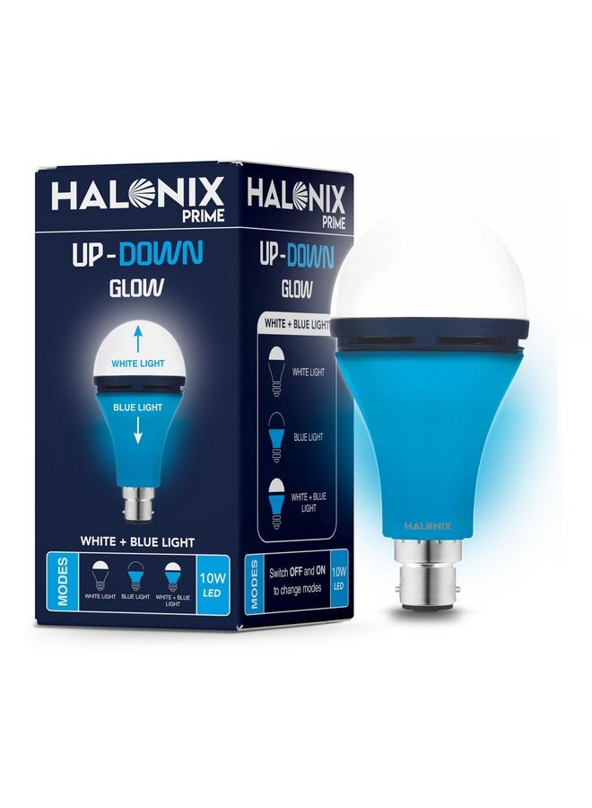 Halonix مصباح هالونيكس LED 10 واط بتقنية الإضاءة العلوية والسفلية باللونين الأبيض والأزرق | قم بتشغيل/إيقاف لتغيير اللون | مصباح LED زينة | اللون الأبيض والأزرق - Image 1
