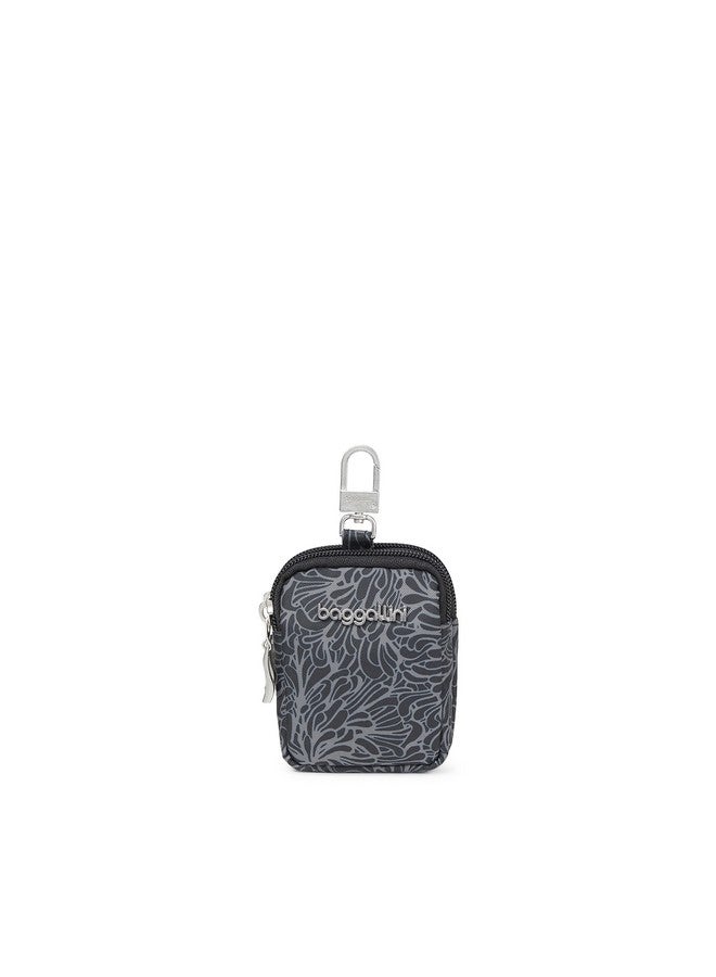 Baggallini Womens On The Go Mini Pouch Midnight Blossom Print Black Us - Image 1