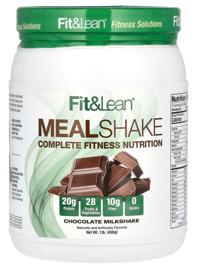 Fit & Lean Meal Shake Complete Fitness Nutrition Chocolate Milkshake 1 lb (450 g)