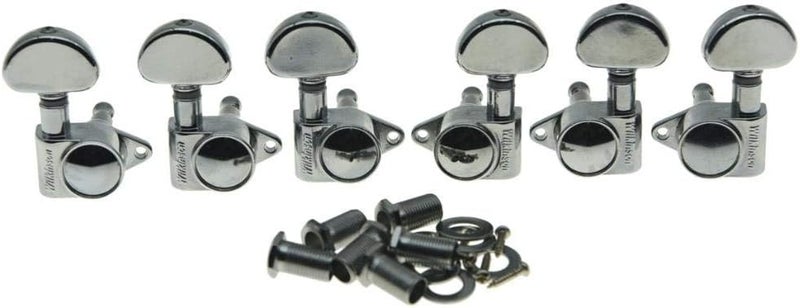 WILKINSON 3x3 ROTO Style Full Size Sealed Guitar Tuners Tuning Keys Pegs Guitar Machine Heads Fits USA Les Paul or Acoustic Guitars Chrome - Image 1