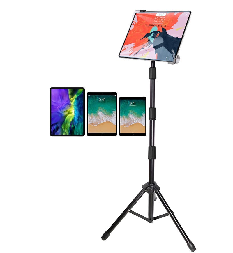 BROLAVIYA Tablet Tripod Floor Stand for Home,Office, Stage for All 9.5~14.5 Diagonal inches Large Display Devices - Image 1