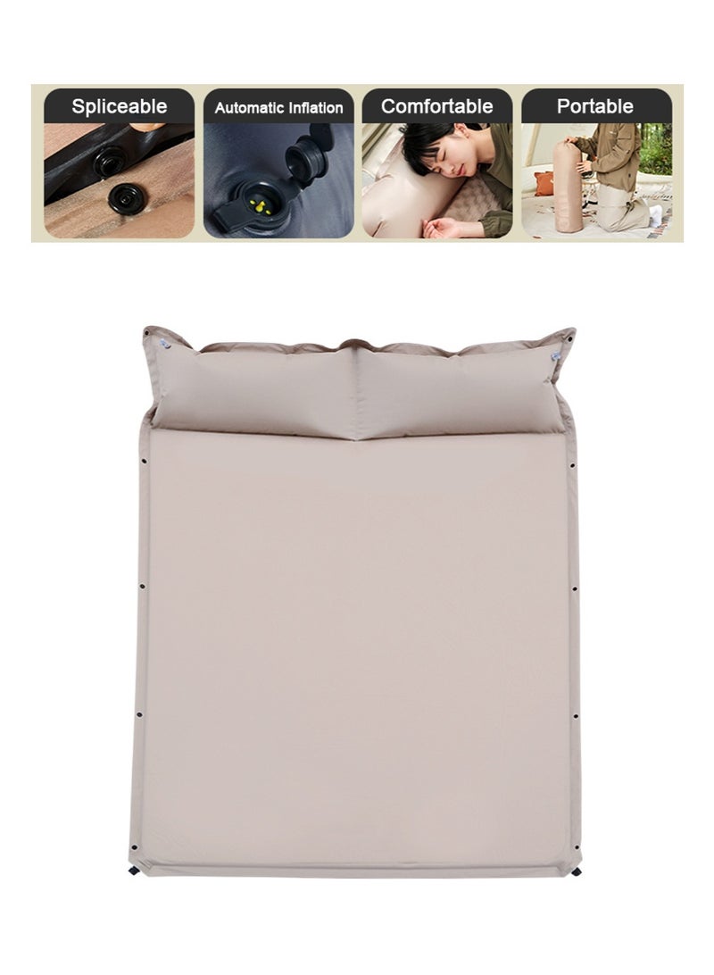 TAPIT Camping Sleeping Pad, Self-inflating Sleeping Mat with Pillow & Carry Bag, Waterproof Camping Air Mattress Foldable Sleeping Bed for Camping Hiking Tent Car for 2 People (King Size) - Image 1