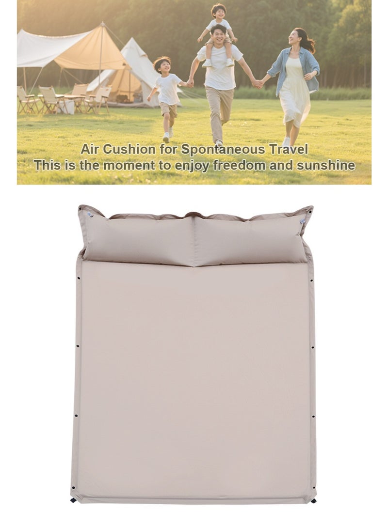 TAPIT Camping Sleeping Pad, Self-inflating Sleeping Mat with Pillow & Carry Bag, Waterproof Camping Air Mattress Foldable Sleeping Bed for Camping Hiking Tent Car for 2 People (King Size) - Image 2