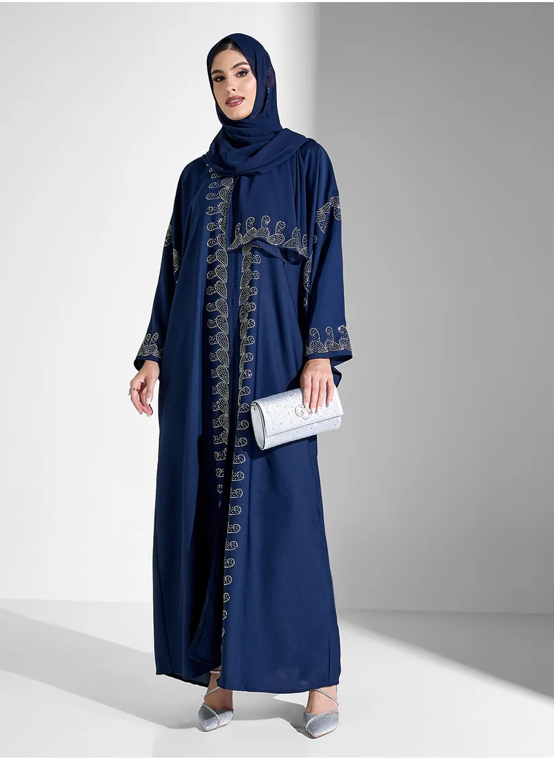 Khizana Embellished Abaya With Sheila