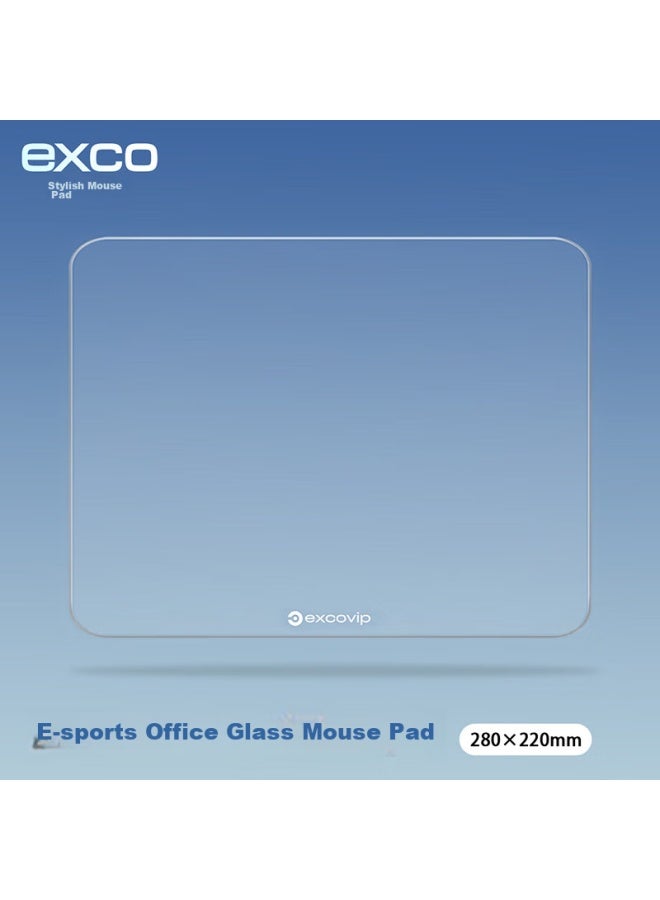Exco Medium Solar-powered Glass Mouse Pad, Gaming And Office Supplies, Portable Laptop Fps Smooth Hard Durable Transparent 0124 - Image 2
