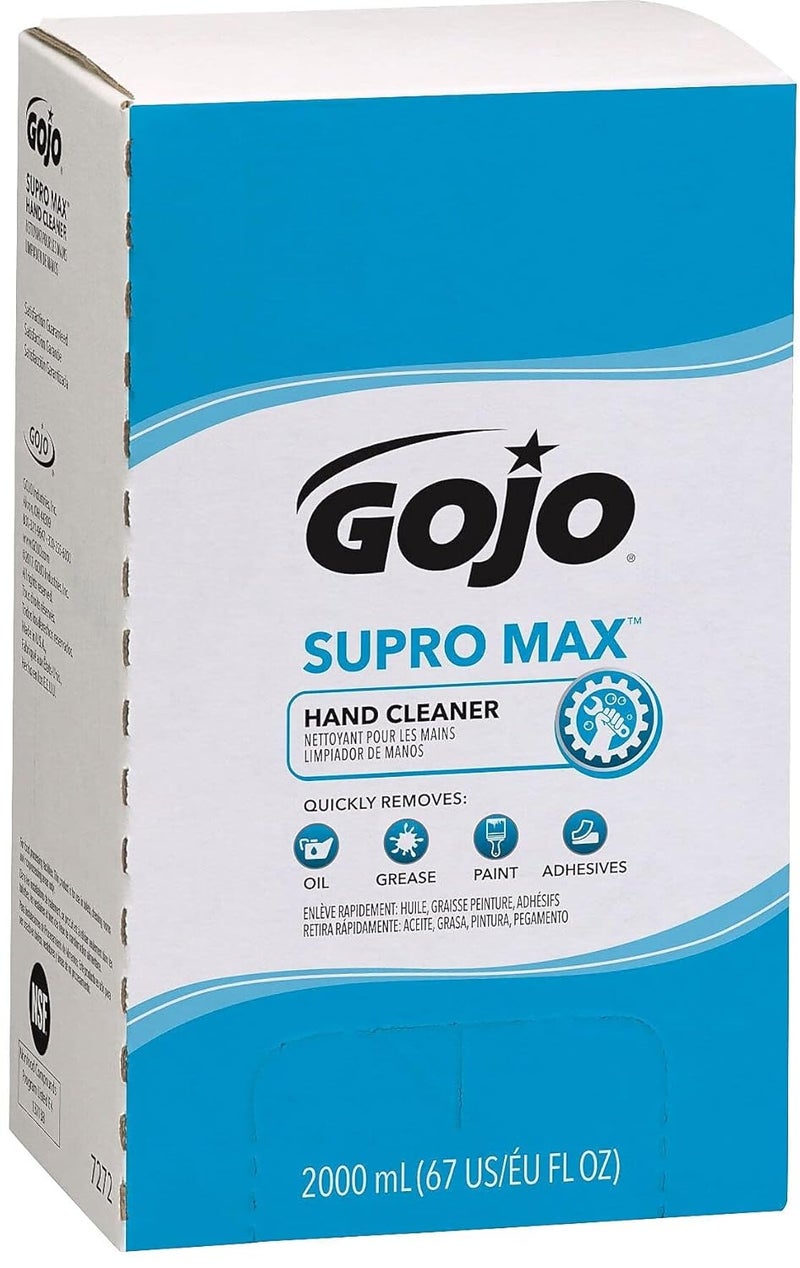 GOJO SUPRO MAX Hand Cleaner Citrus Scent 2000 mL Heavy Duty Hand Cleaner Refill PRO TDX PushStyle Dispenser Pack of 4 727204