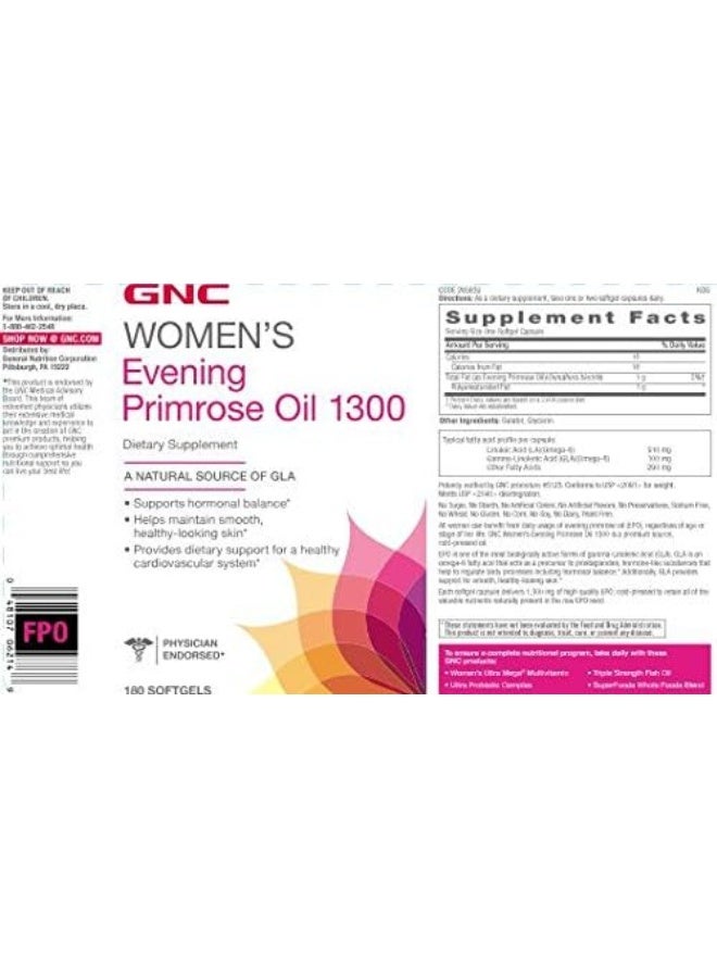 GNC Women'S Evening Primrose Oil 1300 Supplement Softgels - Image 4