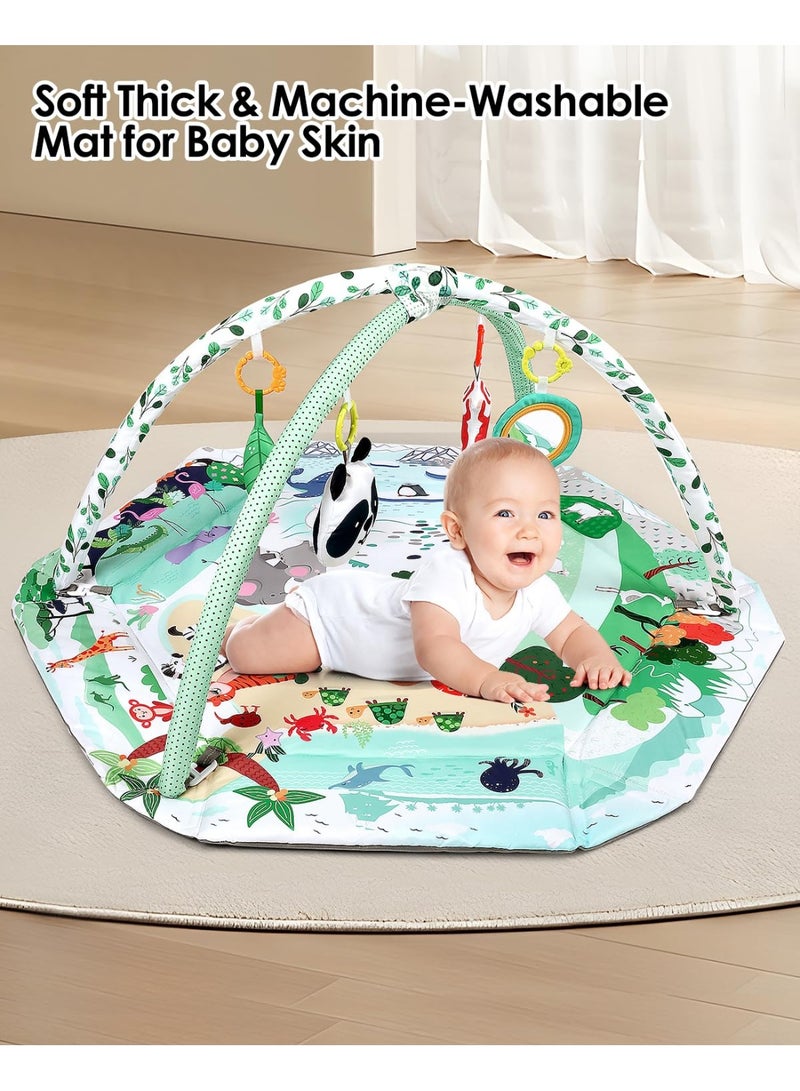 ASIV 4-in-1 Tummy Time Mat,Baby Activity Play Mat,Newborn Play Baby Mats for Floor with 6 Infant Learning Sensory Baby Toys, Toddler Motor Skill Development,Babies Ball Pit with 18 Ocean Balls  - Image 3