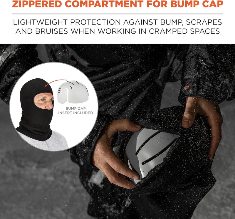 Ergodyne Zippered Balaclava Face Mask Includes Bump Cap Insert Ergodyne NFerno 6893ZIBlack - Image 2