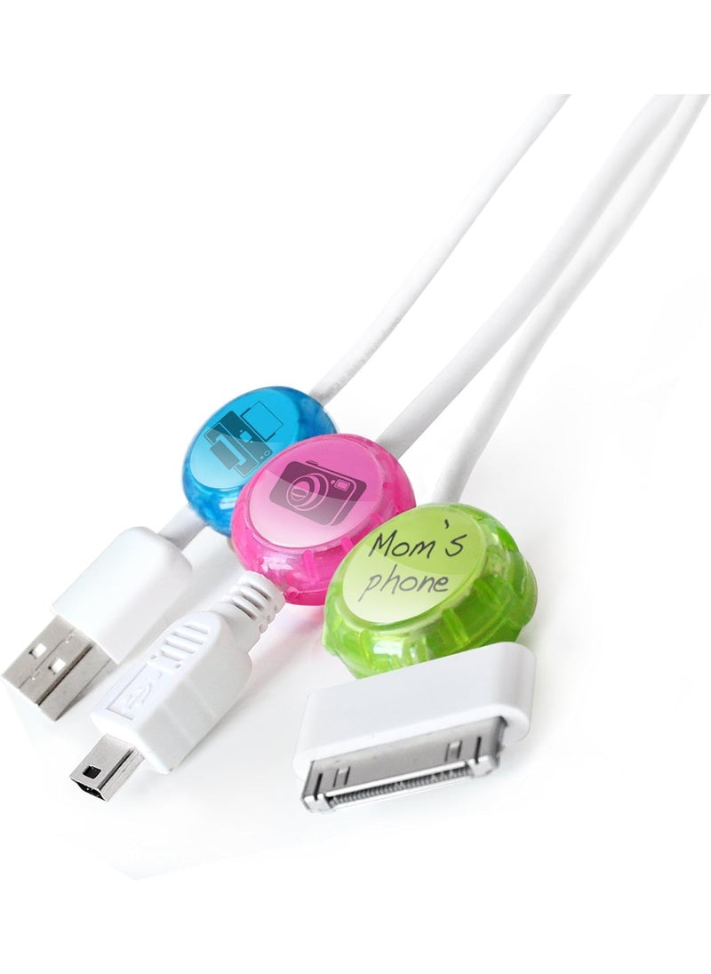 CONNECTWIDE STORE77 Cord Identifiers, Cord and Cable Management for Home and Office, 5 Count, Bright Colors Size;(0.5 * 1.5 * 1.5 cm)  - Image 3