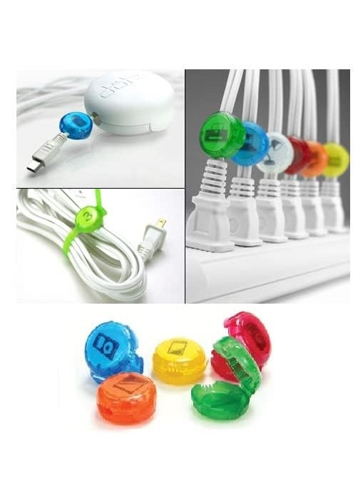 CONNECTWIDE STORE77 Cord Identifiers, Cord and Cable Management for Home and Office, 5 Count, Bright Colors Size;(0.5 * 1.5 * 1.5 cm)  - Image 2