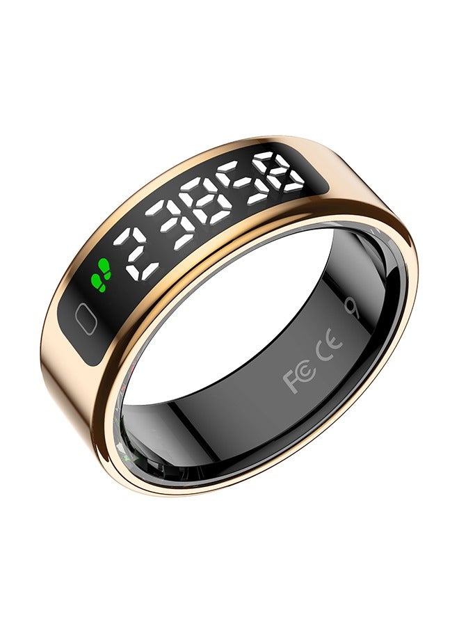 Smart Ring with LED Display Screen, Fitness Tracker, Activity Trackers for Man&Women -Sleep&Exercise Monitor,Waterproof Sleep Tracking Wearable (Gold, 10) - Image 1