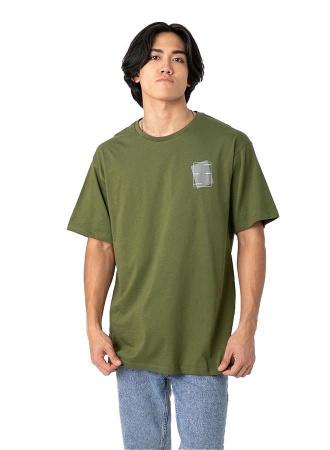 Marco Bergamo Olive T-Shirt With Wite Print  - Image 1