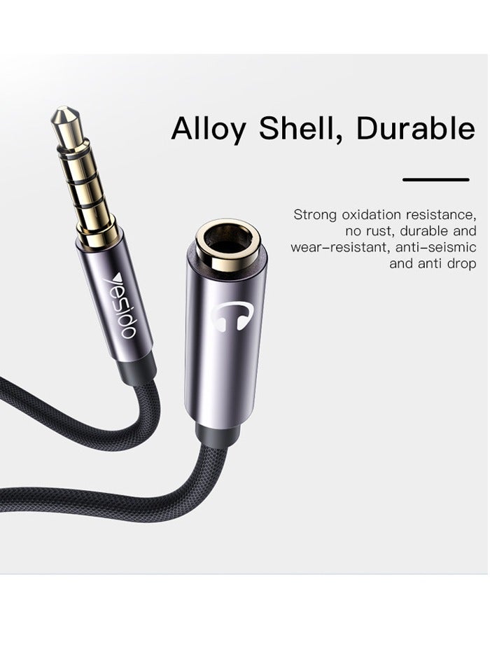 Yesido YAU26 Audio Extended Cable 3.5mm AUX Audio Cable Black - Image 3