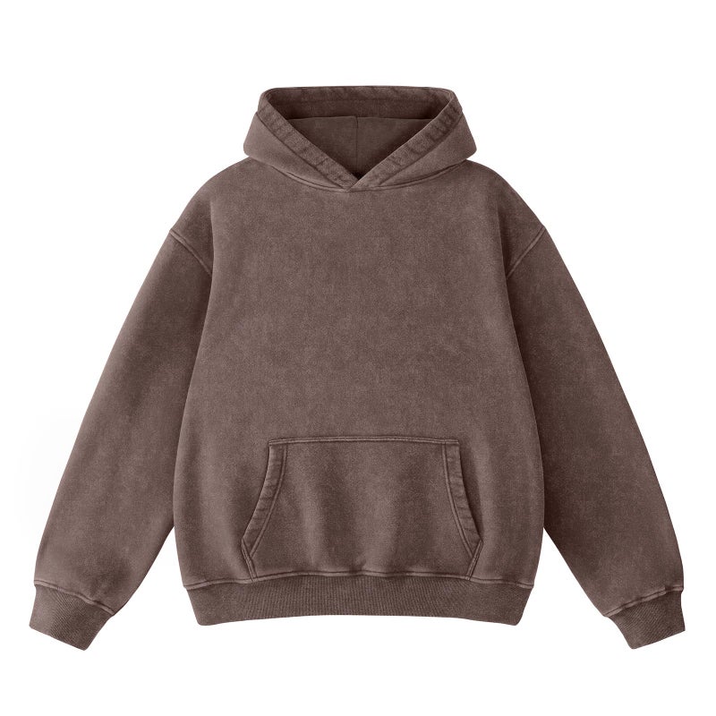 Dnzzs Acid Wash Hoodie for Womens Pullover Oversized Women's Fashion Brown Hoodies & Sweatshirts Vintage Sweatshirt Heavyweight - Image 1